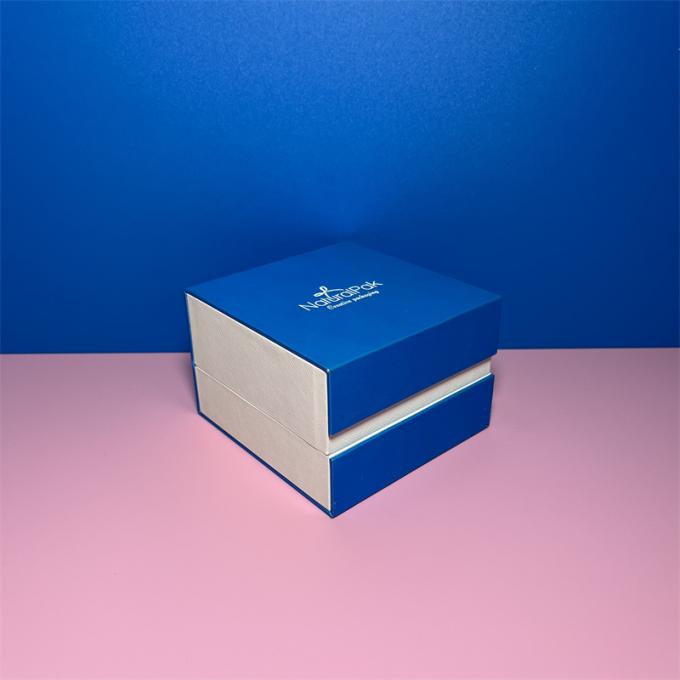 Factory Direct Custom Logo Blue Color Luxury Plastic Watch Packaging Box Ring Earring Pendant Necklace