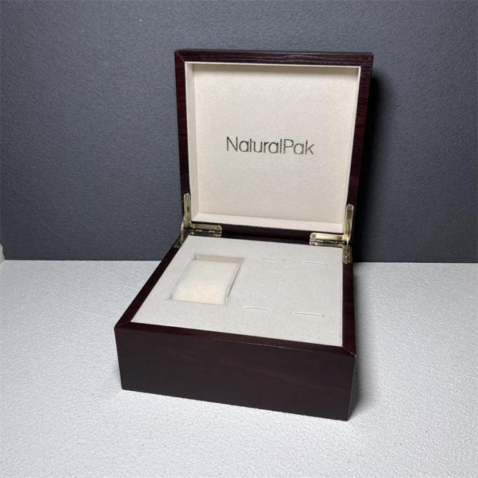 Custom Luxury Red Wood Paper Packaging Box for Watch Watch Set Gift
