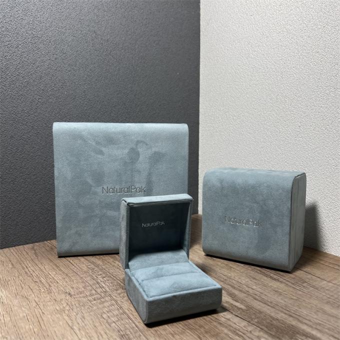 High-End Blue Microfiber Jewelry Gift Box