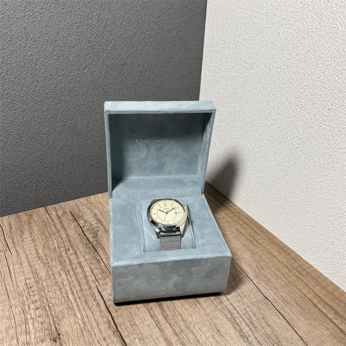 High-End Blue Microfiber Jewelry Gift Box