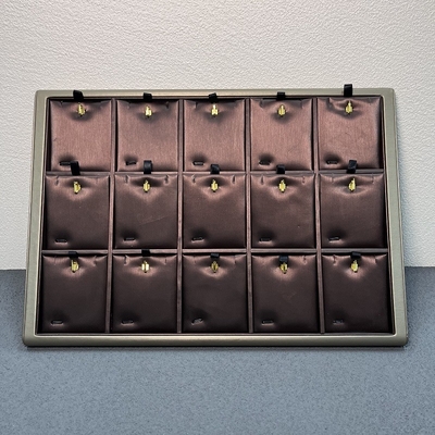 355*255*25mm Brown PU Jewelry Trays Displays For Ring Earring Pendant Necklace