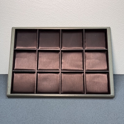 355*255*25mm Brown PU Jewelry Trays Displays For Ring Earring Pendant Necklace