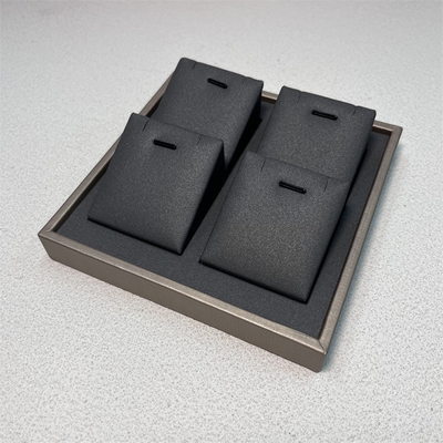 Ring Earring Pendant Necklace Jewelry Trays Displays PU Wooden Jewelry Exhibition Display