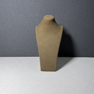 ROHS Mannequin Bust Jewelry Display Coffee Microfiber Necklace Stands Displays