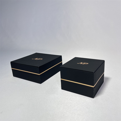 Natpak Leatherette Paper Jewelry Gift Boxes With Gold Edge