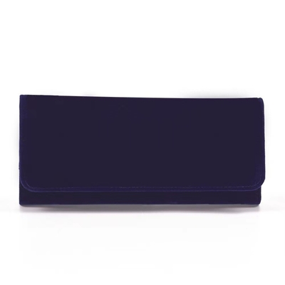 Midnight Blue Heavy Suede Jewelry Roll Organizer Jewelry Roll For Necklaces