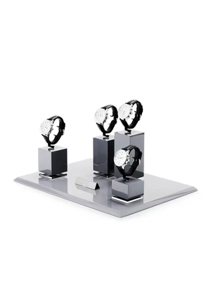 High End Creative Grey Luxury Watch Display Plastic Metal Watch Holder Stand