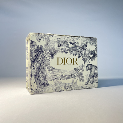 OEM Luxury Cosmetic Packaging Boxes Pantone Color CMYK Gift Box With Ribbon Handle
