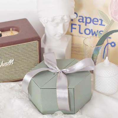 Recyclable Luxury Cosmetic Packaging Boxes Matt Lamination Gift Pack With Ribbon
