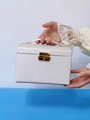 Customized Luxury Small Jewelry Box Organizer PU Handle Jewellery Organiser Box