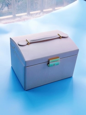 Customized Luxury Small Jewelry Box Organizer PU Handle Jewellery Organiser Box