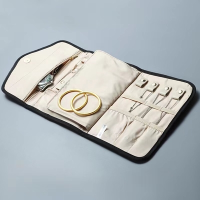 Cotton Roll Up Jewelry Organizer Jewellery Travel Roll Case 280*220*25MM