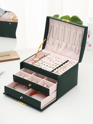 OEM Classic Elegant Jewelry Box Organizer Leatherette Small Travel Jewelry Case