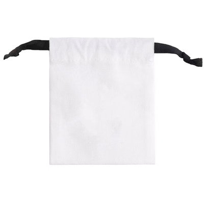 Screen Printing Drawstring Jewelry Pouch White Cotton Jewelry Pouch For Watches