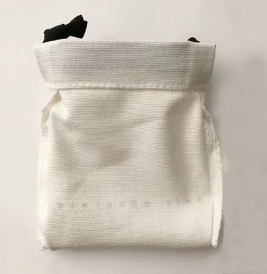 Screen Printing Drawstring Jewelry Pouch White Cotton Jewelry Pouch For Watches