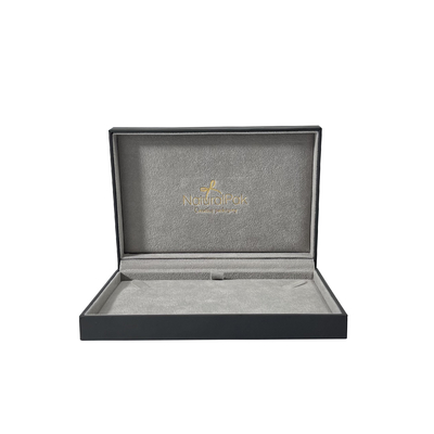 Custom leatherette paper jewelry packaging box