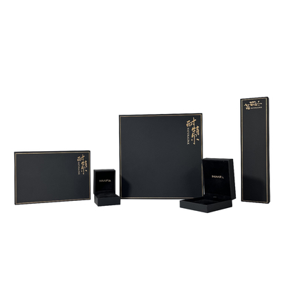 Soft Leatherette Paper Luxury Jewelry Packaging Boxes Chinese Font Logo Jewelry Box