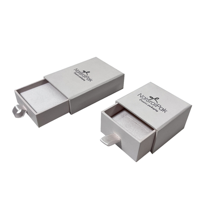 Seashell Luxury Jewelry Packaging Boxes Slide Open Drawer Paper Box With Ribbon Pull
