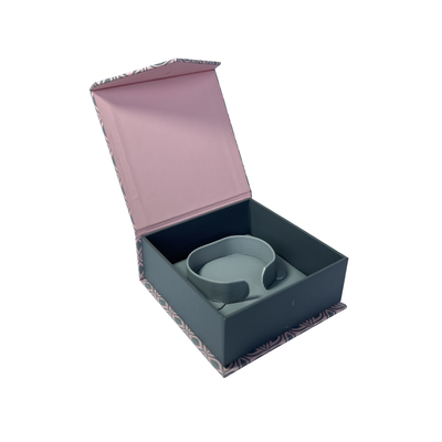 Pink Magnetic Closure Jewelry Box Wrapover Cardboard Box With Magnetic Closure
