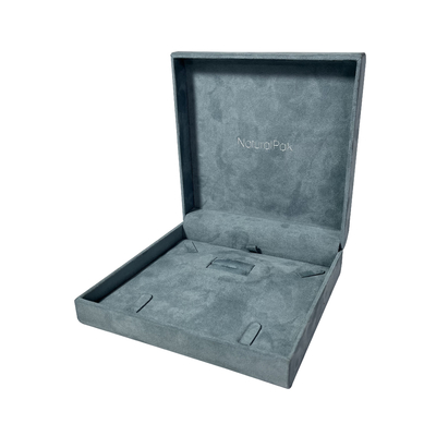 High End Blue Microfiber Luxury Jewelry Packaging Boxes Opaque Square Watch Gift Boxes