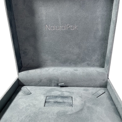 High End Blue Microfiber Luxury Jewelry Packaging Boxes Opaque Square Watch Gift Boxes