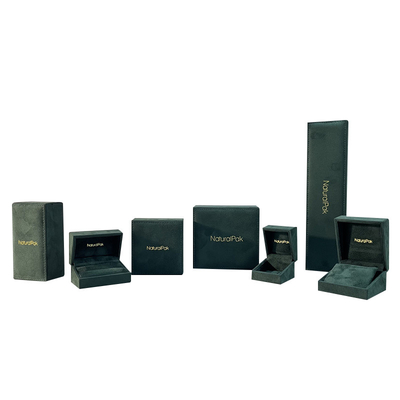Green Microfiber Luxury Watch Packaging Box Rectangle Jewellery Box For Necklace Set