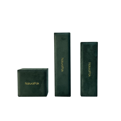 Green Microfiber Luxury Watch Packaging Box Rectangle Jewellery Box For Necklace Set