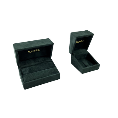 Green Microfiber Luxury Watch Packaging Box Rectangle Jewellery Box For Necklace Set
