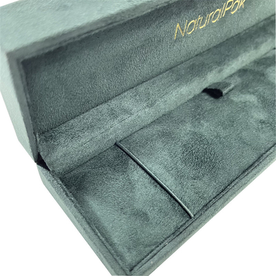 Green Microfiber Luxury Watch Packaging Box Rectangle Jewellery Box For Necklace Set
