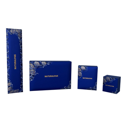 Custom paper with gold foil logo jewelry packaging box