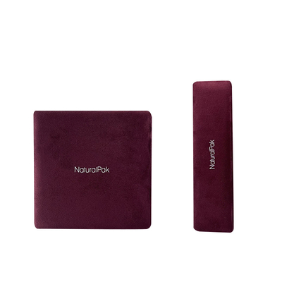 Luxury Jewellery Packaging Box Plastic Covered Microfiber soft Pendant Bracelet Bangle Necklace Burgundy rounded corner