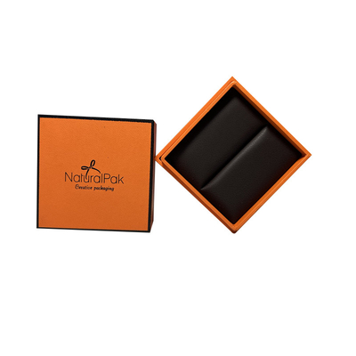 Two pieces lift off paper box with recessed base Packaging Box Rigid Hermes orange