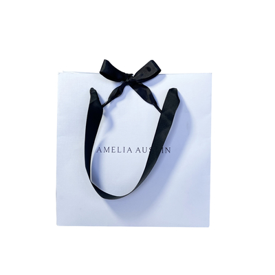 350gsm Luxury Simple Paper Handbag White Paper Gift Bags With Handles