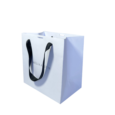 350gsm Luxury Simple Paper Handbag White Paper Gift Bags With Handles