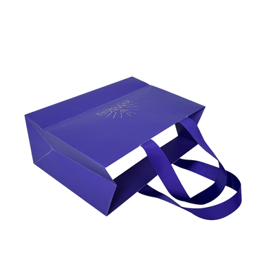 Eco Friendly Klein Blue Jewellery Handbags Perfume Art Paper Bag OEM