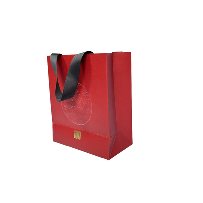 Custom Fashion Red Kraft Paper Shopping Bags With Logo Printed