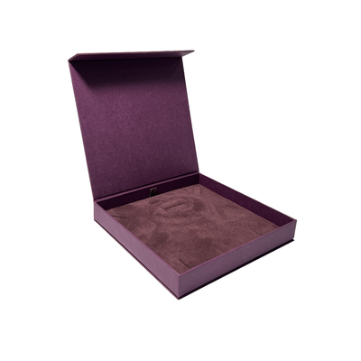 White Sleeve Purple Paper Magnet Packaging Box Square Watch Gift Box For Him