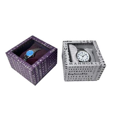 SGS ROHS Two Piece Lift Off Watch Cardboard Box With Window