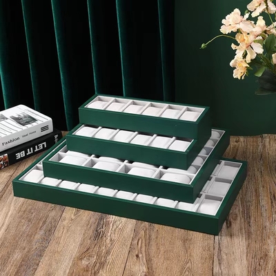 Customizable Color Velvet Green Watch Display Tray Screen Print