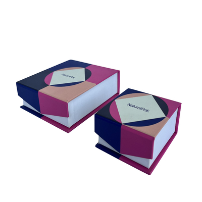 Geometric Pattern Magnetic Closure Jewelry Box Small Cardboard Ring Boxes For Girls