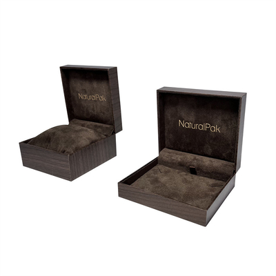 Unique Wooden Texture Custom Jewelry Box Packaging Empty Necklace Box With Window