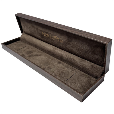 Unique Wooden Texture Custom Jewelry Box Packaging Empty Necklace Box With Window