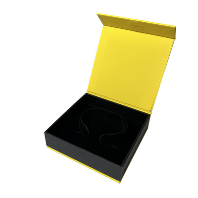OEM ODM Magnetic Closure Jewelry Box Bright Yellow Magnetic Ring Box