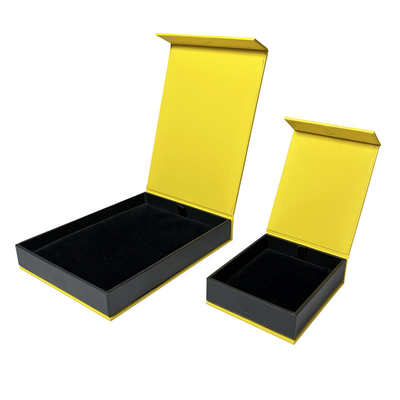 OEM ODM Magnetic Closure Jewelry Box Bright Yellow Magnetic Ring Box
