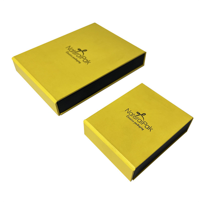 OEM ODM Magnetic Closure Jewelry Box Bright Yellow Magnetic Ring Box