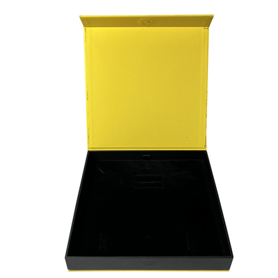 OEM ODM Magnetic Closure Jewelry Box Bright Yellow Magnetic Ring Box