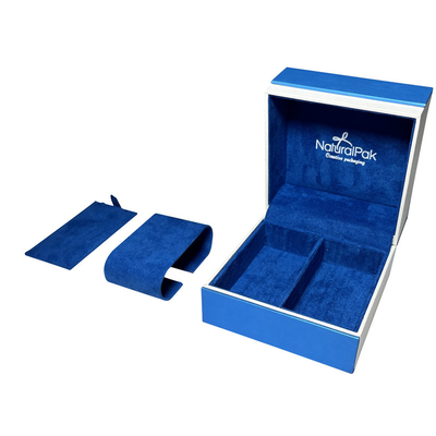 Sapphire Blue Plastic Luxury Watch Packaging Box Jewelry Box For Necklaces And Earrings