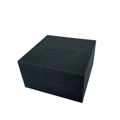 Cream PU Wood Wrist Watch Packaging Box Embossed Logo Watch Box For Men