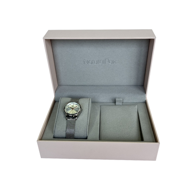 Double Slot Wrist Watch Packaging Boxes Plastic Partial Hard Gift Box For Lover