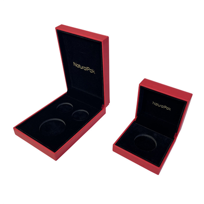 OEM ODM Leatherette Wrapped Coin Collection Box With Velvet Coverd Interior